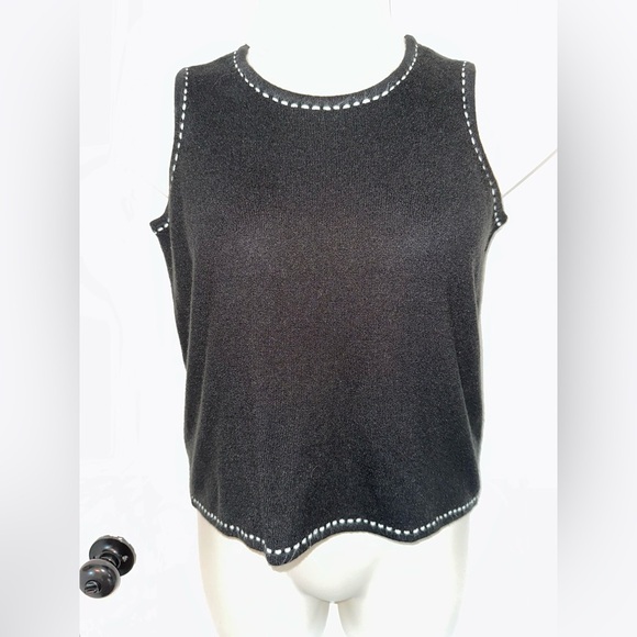 Studio Works Black Sleeveless Tank Top #1745 - Picture 2 of 9